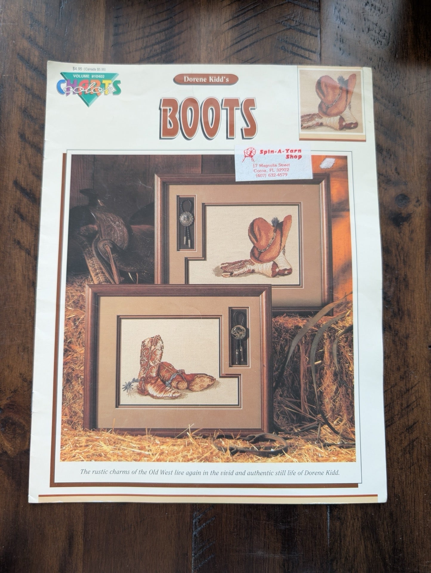 Dorene Kidd's BOOTS by Dorene Kidd (Kooler Design Studio) (Crafts, Cross-Stitch, c. 1990s, western cross stitch, cowboy boots, Dorene Kidd, realistic patterns, Kooler Design Studio)