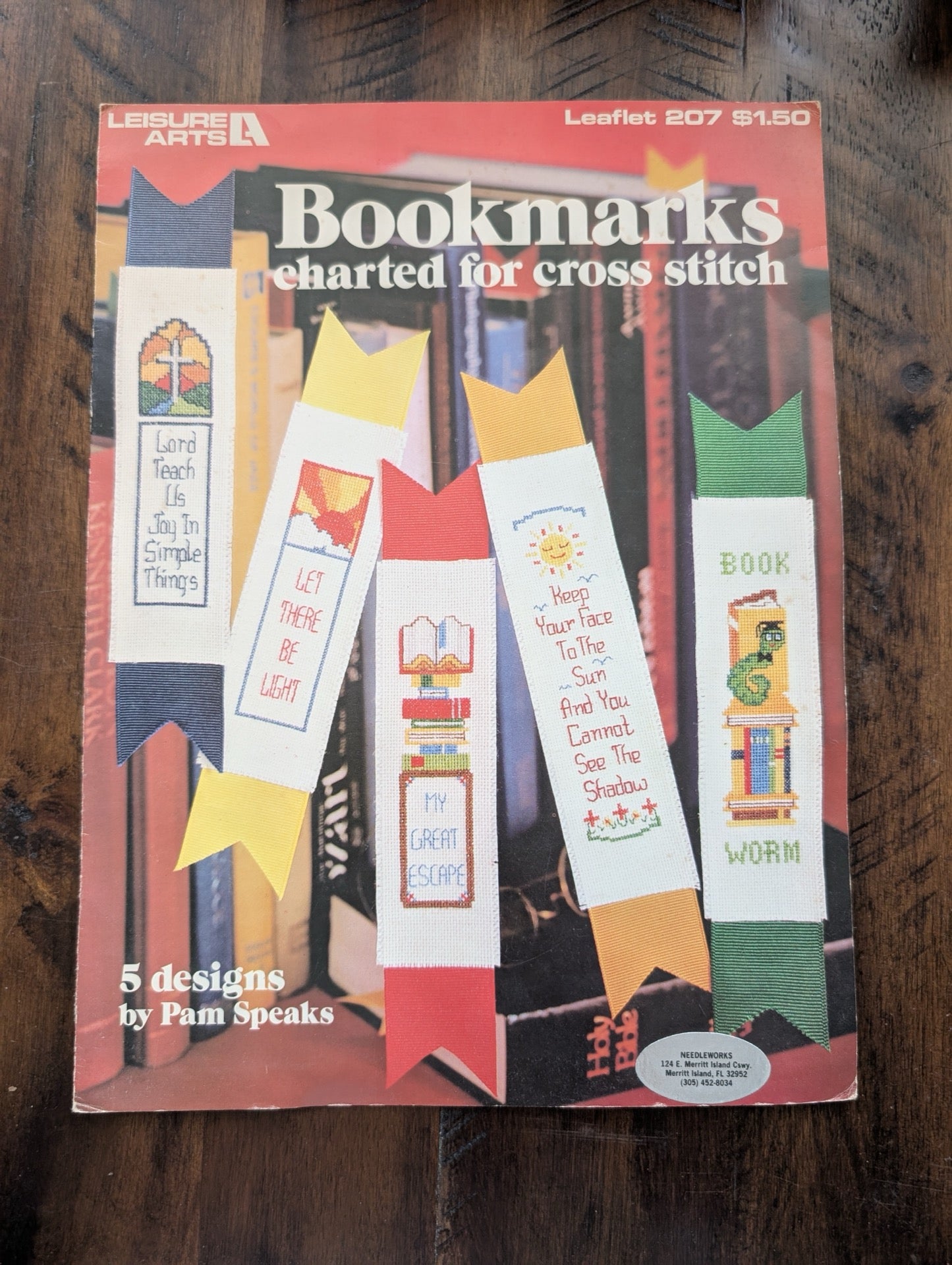 Bookmarks charted for cross stitch by Pam Speaks (Leisure Arts) (Crafts, Cross-Stitch, 1982, cross stitch bookmark, Leisure Arts, easy patterns, 80s crafts, Pam Speaks)