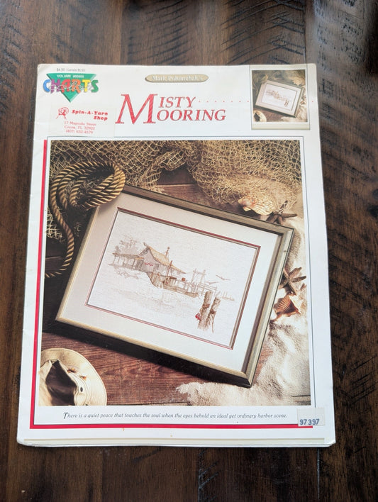 Mark Polomchak's MISTY MOORING by Mark Polomchak (Crafts, Cross-Stitch, c. 1990s, coastal cross stitch, Mark Polomchak, misty mooring, advanced cross stitch, Dimensions Gold)