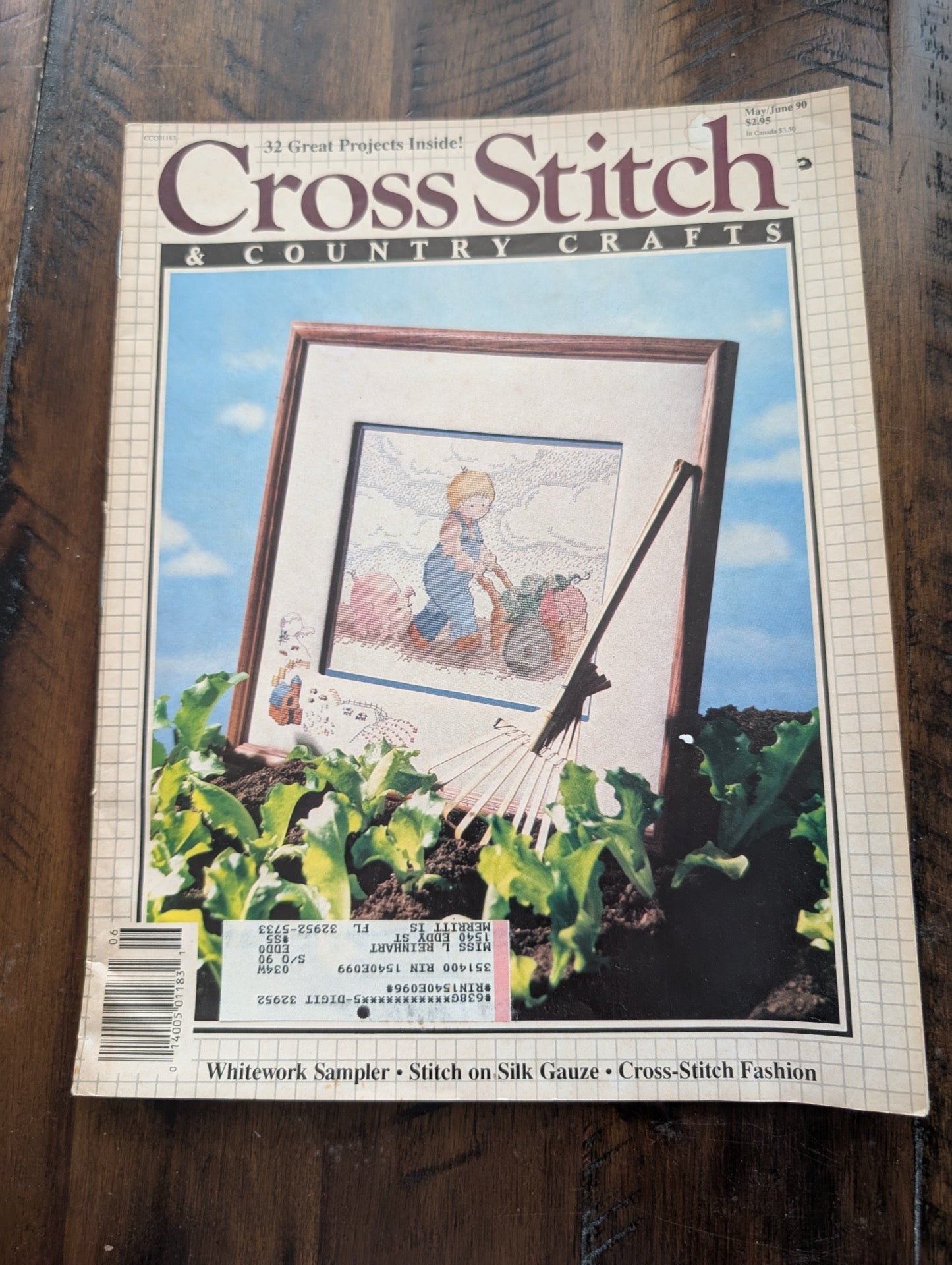 Cross Stitch & Country Crafts by EGW Publishing Co. (Crafts, Magazine, 1990, cross stitch magazine, 90s crafts, country style, whitework, vintage magazine)