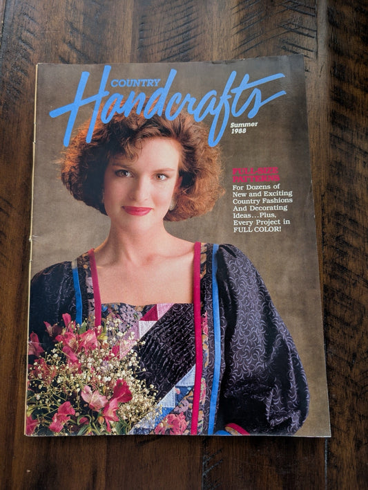 Country Handcrafts by Unlisted (Crafts, Magazine, Sewing, 1989, country handcrafts, 80s sewing, vintage magazine, country fashion, summer crafts)
