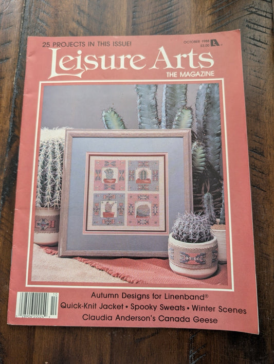 Leisure Arts: The Magazine by Leisure Arts (Crafts, Magazine, 1988, Leisure Arts, 80s crafts, autumn crafts, vintage magazine, southwestern style)