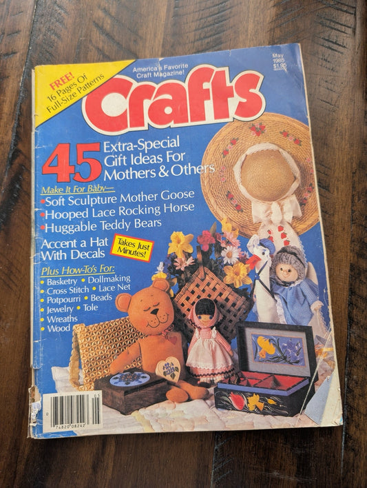 Crafts by Unlisted (Crafts, Magazine, Sewing, 1986, 80s crafts, vintage magazine, craft patterns, Mother's Day, soft sculpture)