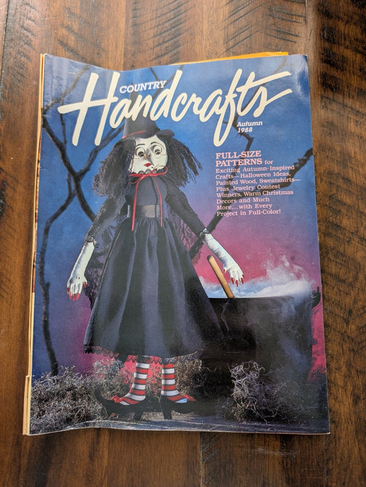 Country Handcrafts by Unlisted (Crafts, Magazine, Sewing, 1989, country handcrafts, 80s sewing, vintage magazine, Halloween crafts, autumn patterns)