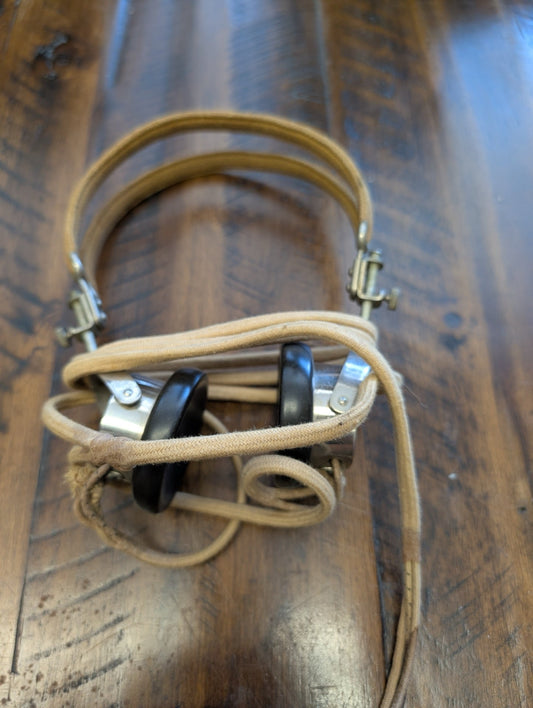 Antique High-Impedance Radio Headphones from Western Electric - 1910s-1920s Collectibles, Antiques, Electronics (Bakelite, Steel, Cloth Antique Headphones, Steampunk, Industrial, Antique, Vintage, Black, Tan)