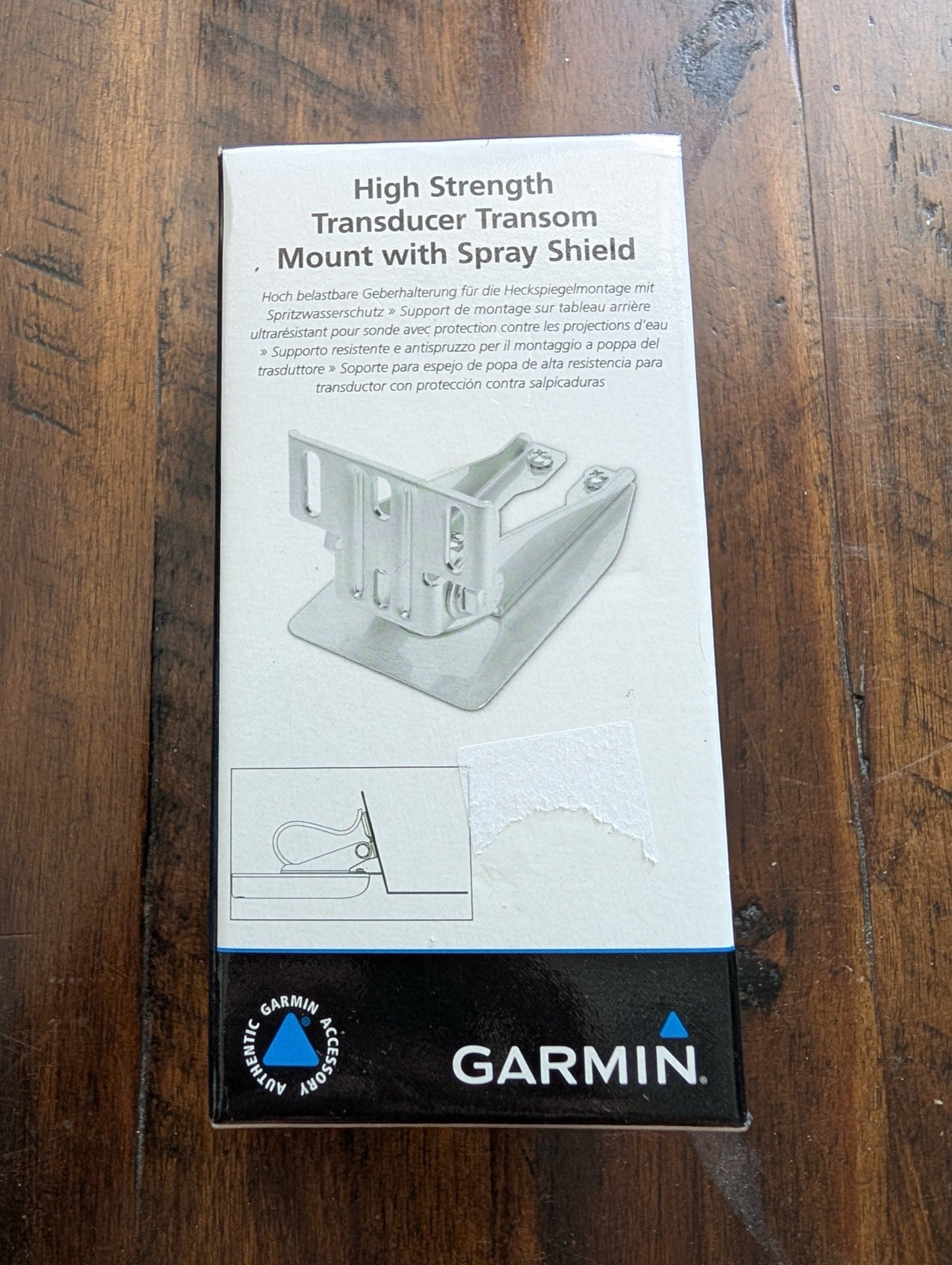 High Strength Transducer Transom Mount from Garmin - 2010s/2020s Marine Electronics, Boating & Fishing (Stainless Steel, Plastic Marine Accessory, Not Applicable, Silver, Black, Garmin, transducer, transom mount, fishfinder, marine)