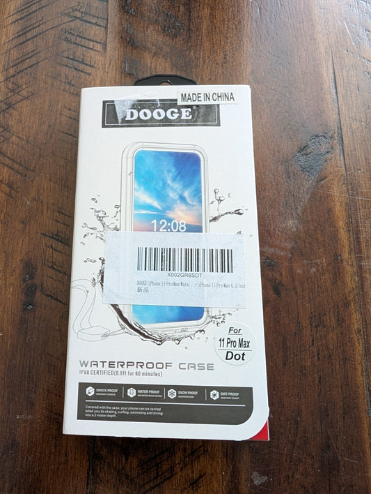 Waterproof Case for iPhone 11 Pro Max from Dooge - 2019-2020s Cell Phone Accessories (Plastic, Rubber Phone Case, Not Applicable, Black, Clear, iPhone 11 Pro Max, Dooge, waterproof, rugged, case)