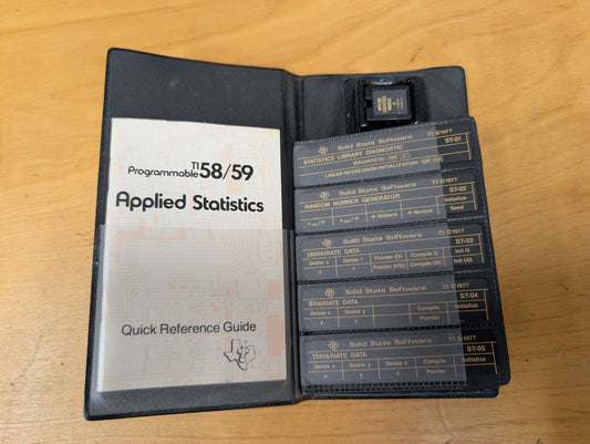 TI 58/59 Applied Statistics Library Module from Texas Instruments - 1970s Vintage Electronics > Accessories Complete Set, Statistics Library, Original Cards, Rare Find, For Professionals, Data Science, statistics, TI-59