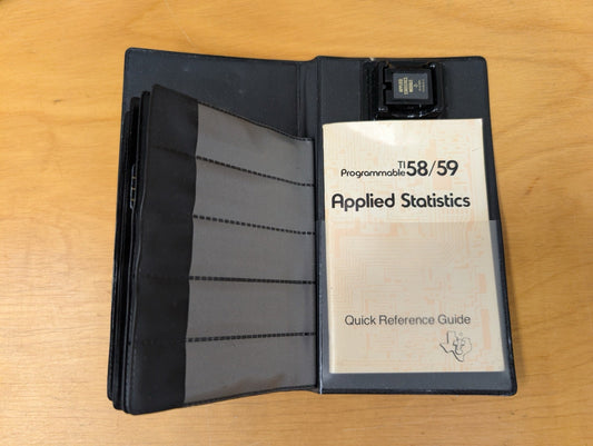 TI 58/59 Applied Statistics Module & Wallet from Texas Instruments - 1970s Vintage Electronics > Accessories Excellent Condition,  Original Manual, Collector Grade, Statistics Module (Calculator Software Module & Case, TI-59, statistics)