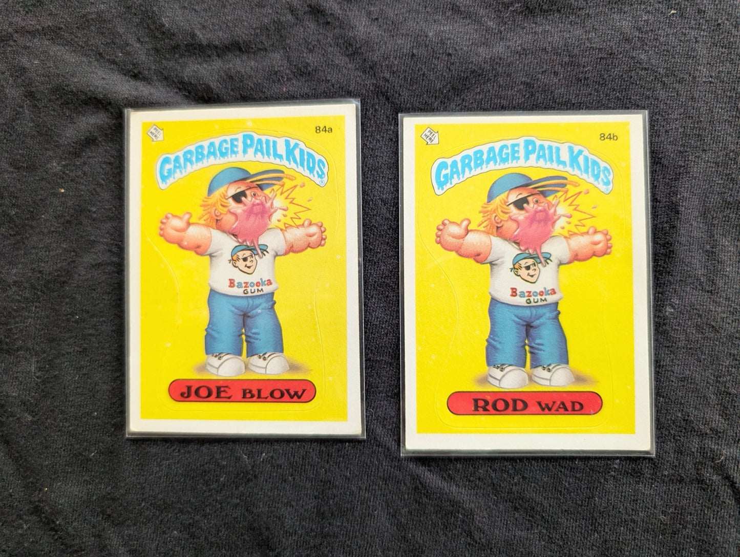 1986 GPK OS3 84a Joe Blow & 84b Rod Wad Vintage Topps Card Pair