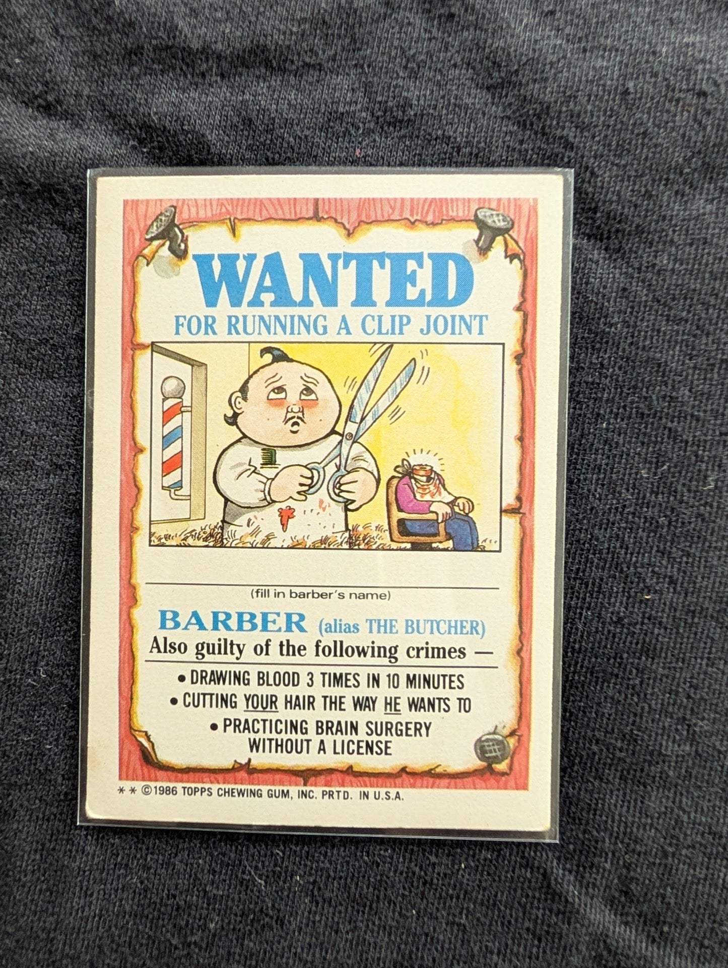 1986 GPK OS3 84a Joe Blow & 84b Rod Wad Vintage Topps Card Pair