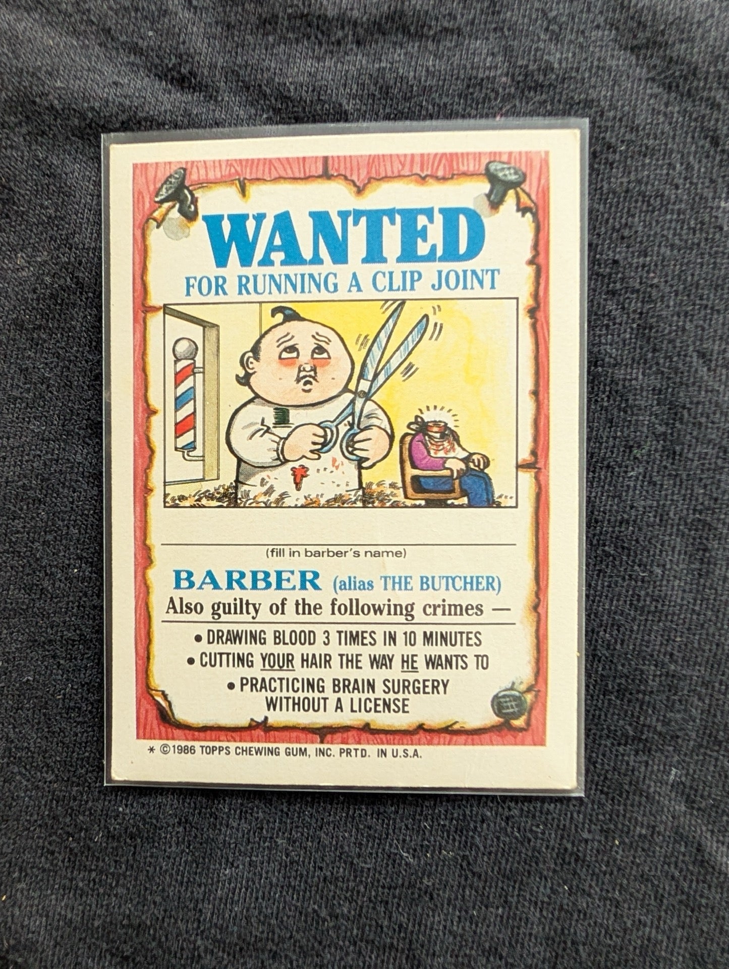 1986 GPK OS3 84a Joe Blow & 84b Rod Wad Vintage Card Pair Topps