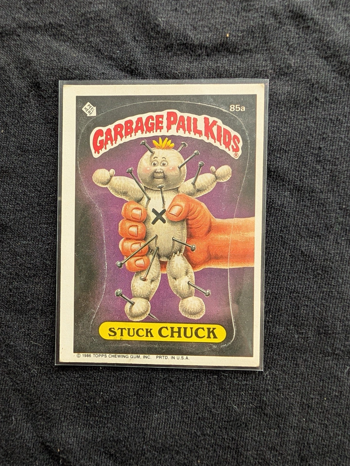 1986 GPK OS3 85a Stuck Chuck & 85b Pinned Lynn Vintage Card Pair Topps