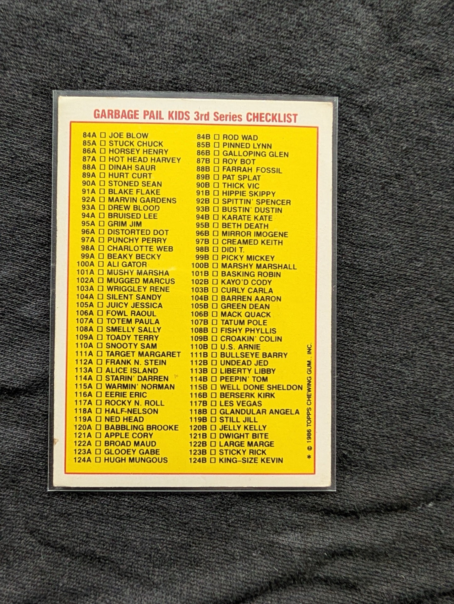 1986 GPK OS3 86a Horsey Henry & 86b Galloping Glen Vintage Card Pair Topps