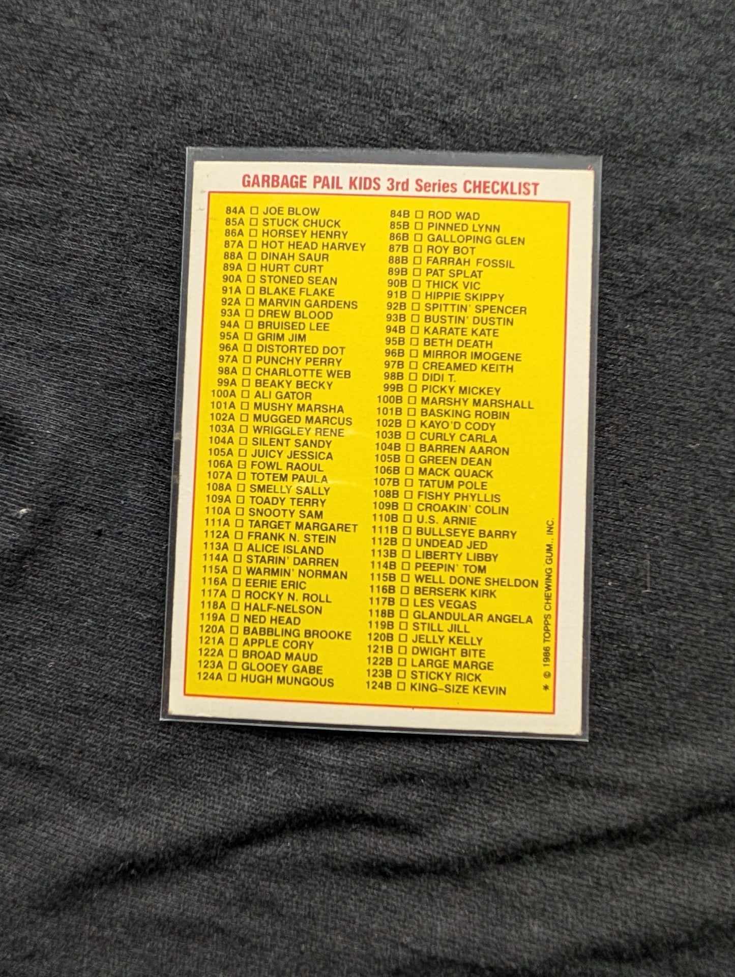 1986 GPK OS3 86a Horsey Henry & 86b Galloping Glen Vintage Card Pair Topps