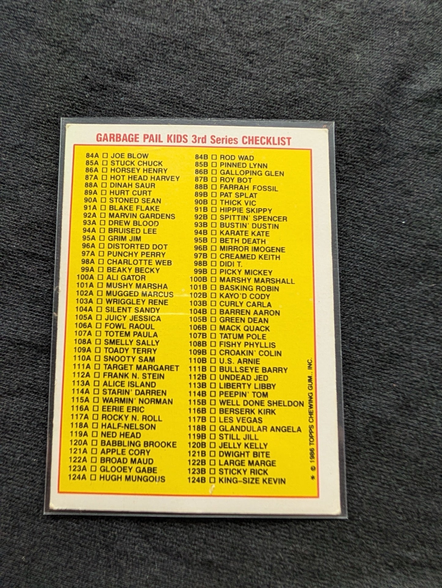 1986 GPK OS3 86a Horsey Henry & 86b Galloping Glen Vintage Topps Card Pair