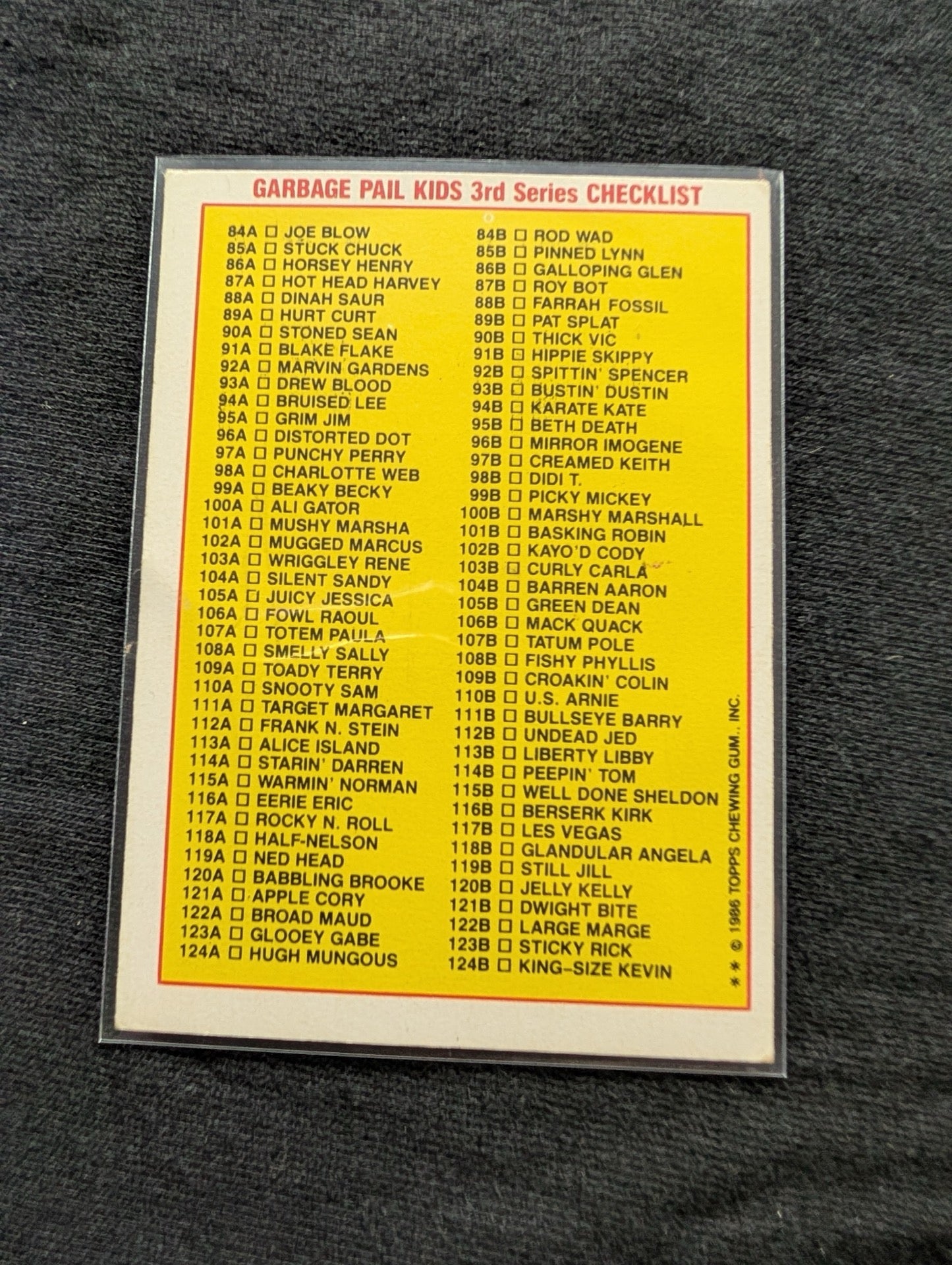 1986 GPK OS3 86a Horsey Henry & 86b Galloping Glen Vintage Topps Card Pair