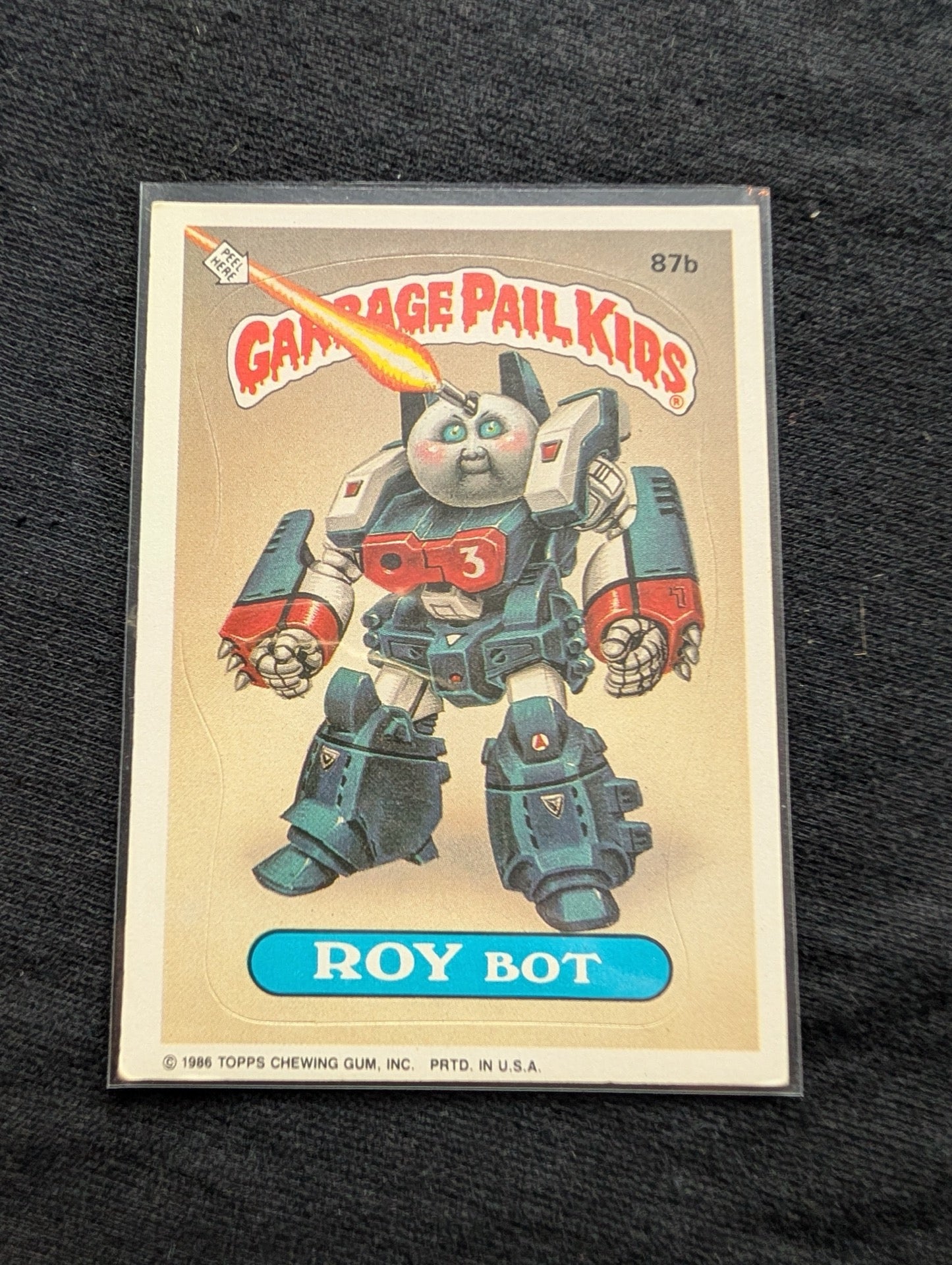 1986 GPK OS3 87a Hot Head Harvey & 87b Roy Bot Vintage Card Pair Topps