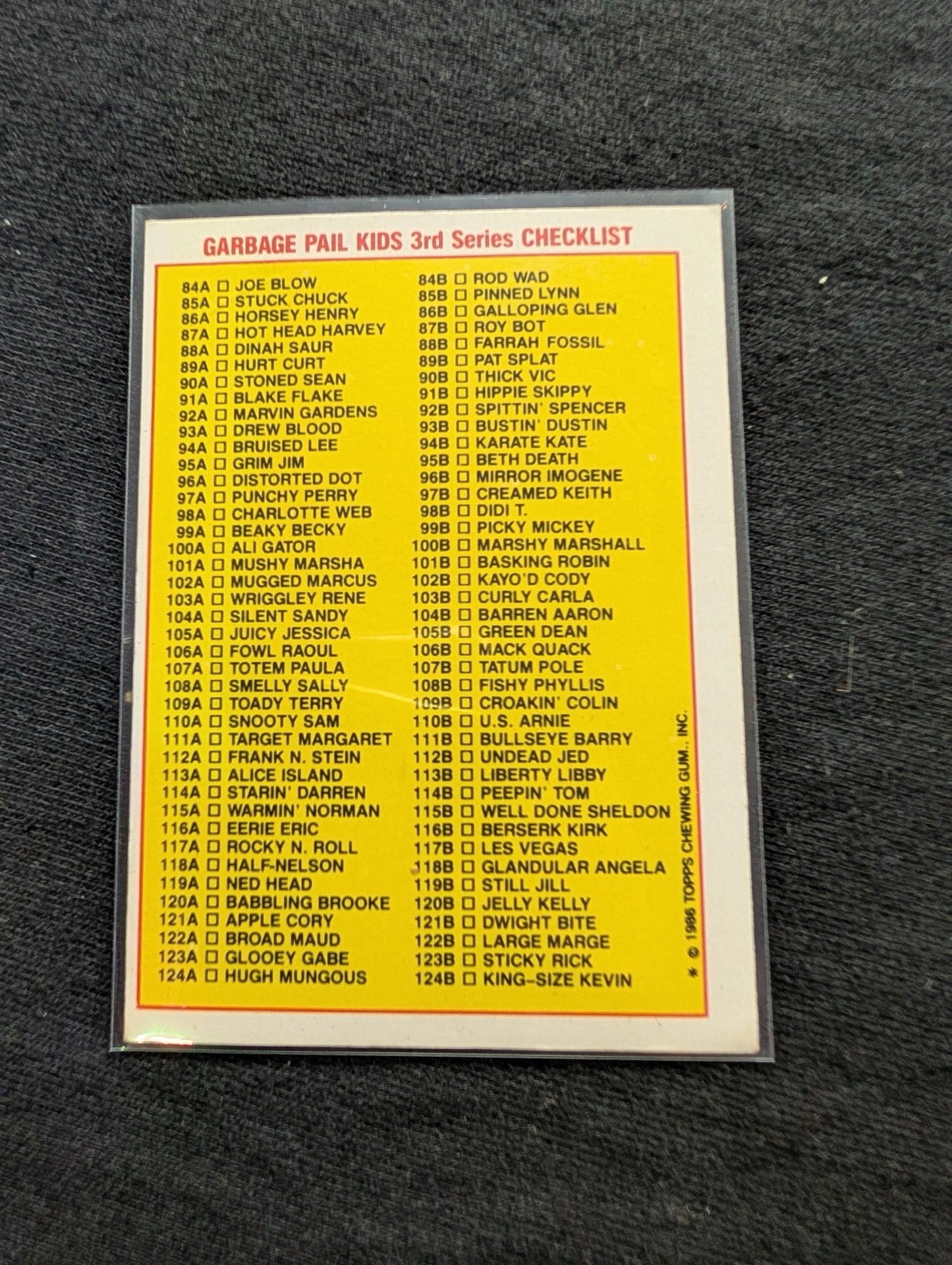 1986 GPK OS3 91a Blake Flake & 91b Hippie Skippy Vintage Topps Card Pair