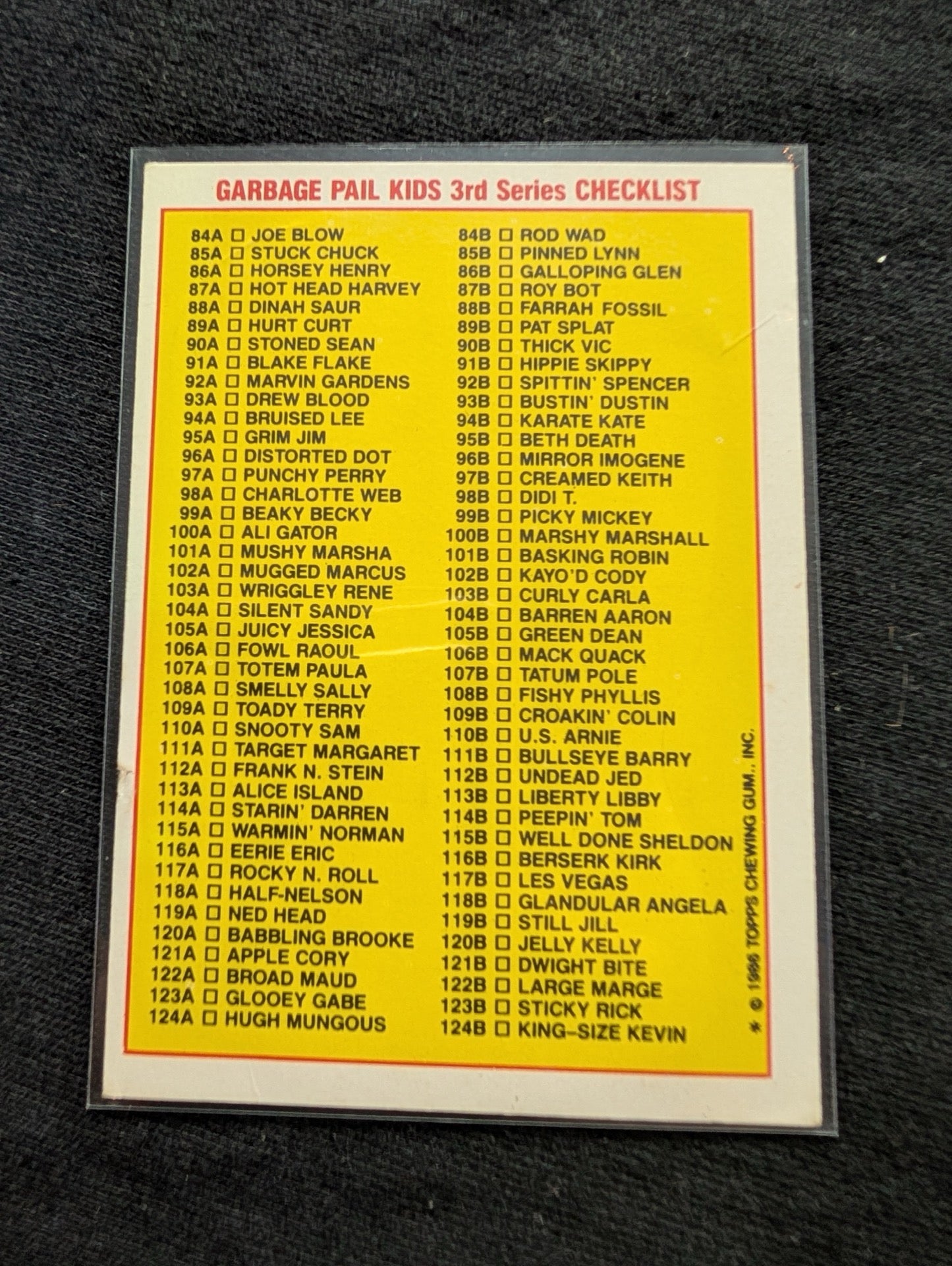 1986 GPK OS3 91a Blake Flake & 91b Hippie Skippy Vintage Card Pair Topps