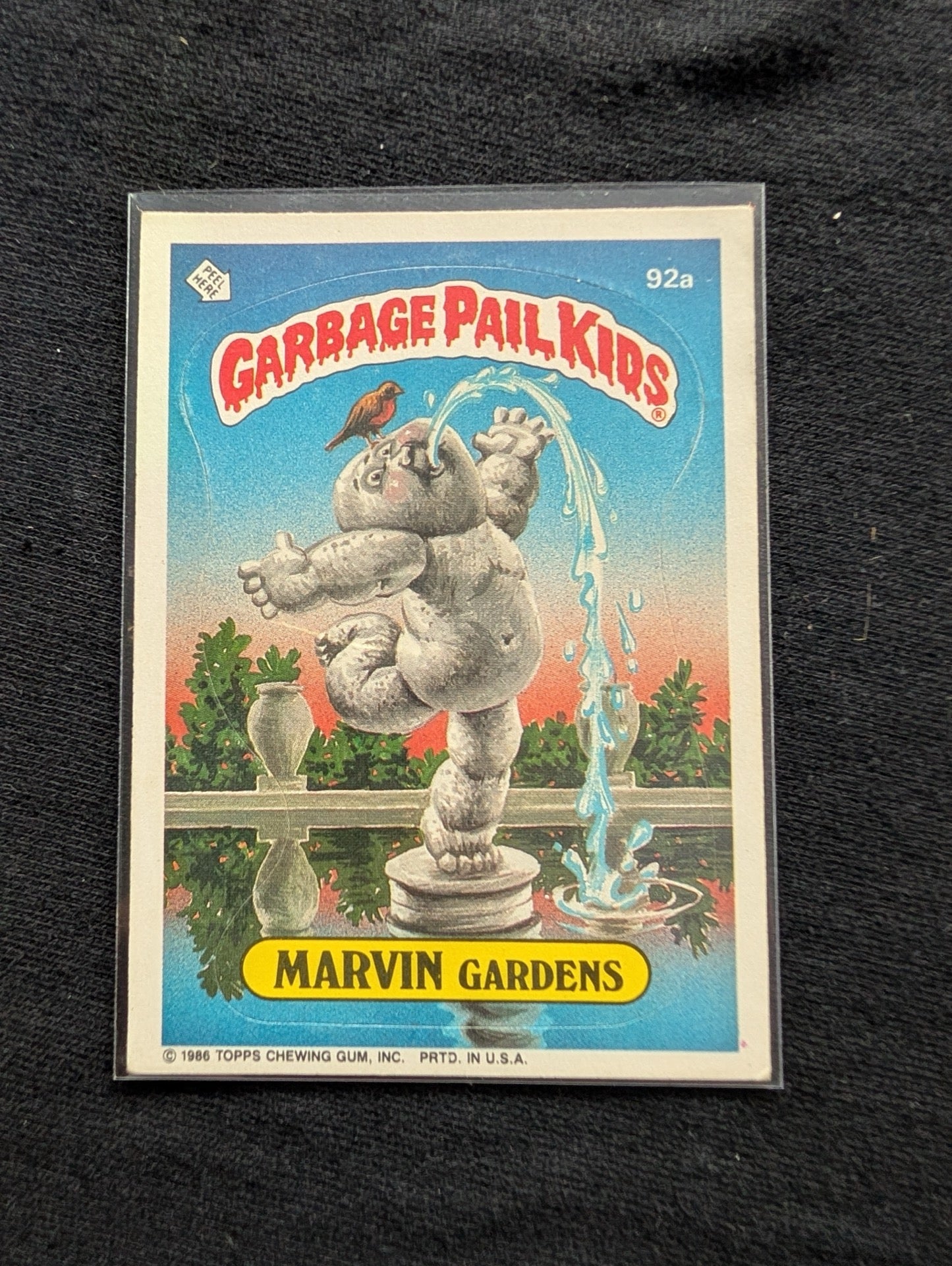 1986 GPK OS3 92a Marvin Gardens & 92b Spittin' Spencer Vintage Card Pair Topps