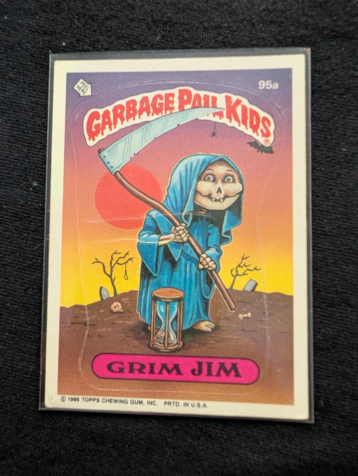 1986 GPK OS3 95a Grim Jim & 95b Beth Death Vintage Card Pair Topps