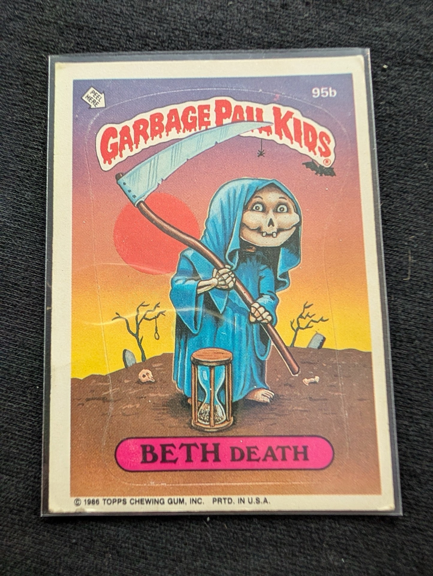 1986 GPK OS3 95a Grim Jim & 95b Beth Death Vintage Card Pair Topps
