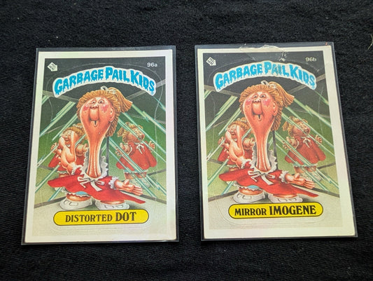 1986 GPK OS3 96a Distorted Dot & 96b Mirror Imogene Vintage Card Pair Topps