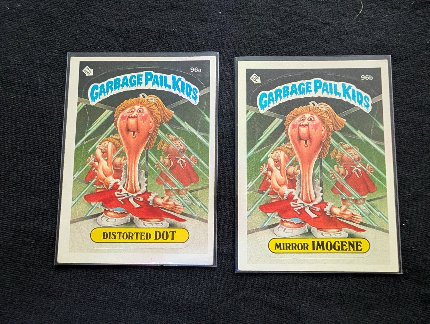 1986 GPK OS3 96a Distorted Dot & 96b Mirror Imogene Vintage Topps Card Pair