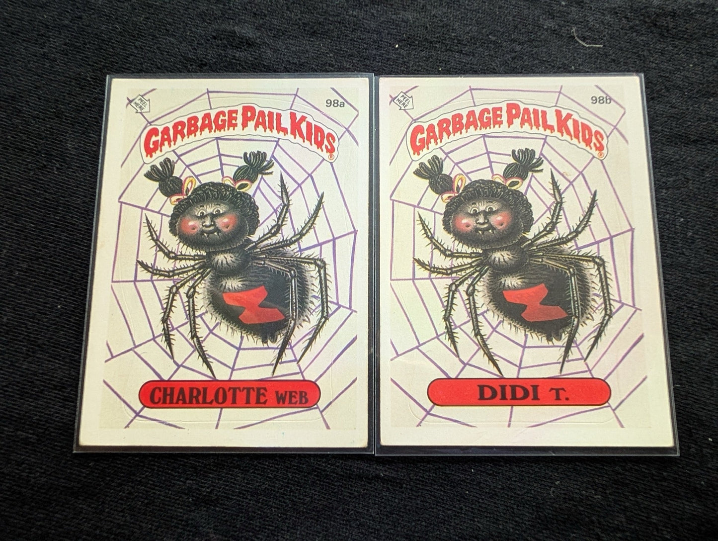 1986 GPK OS3 98a Charlotte Web & 98b Didi T. Vintage Card Pair Topps