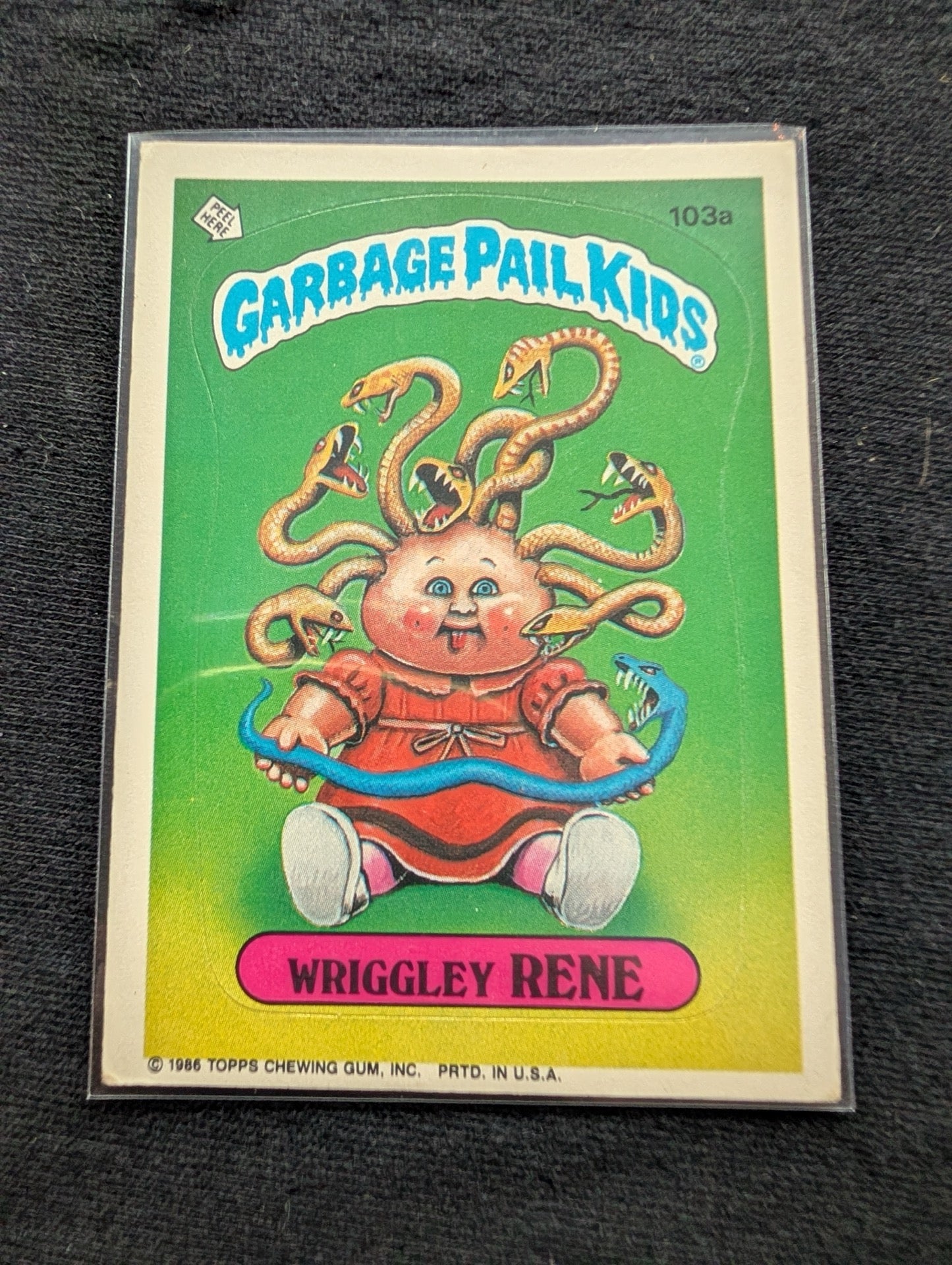 1986 GPK OS3 103a Wriggley Rene & 103b Curly Carla Vintage Card Pair Topps