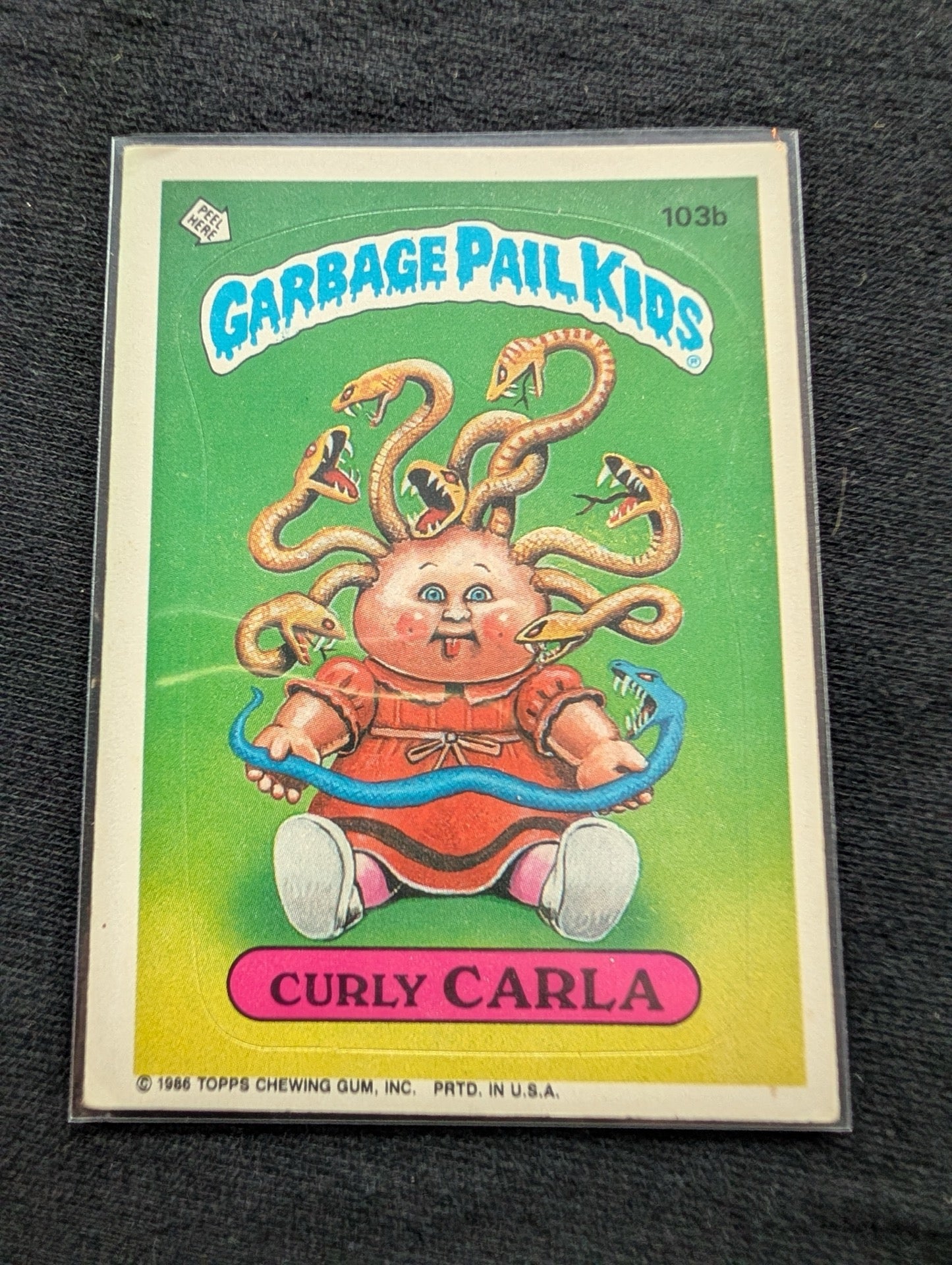 1986 GPK OS3 103a Wriggley Rene & 103b Curly Carla Vintage Card Pair Topps