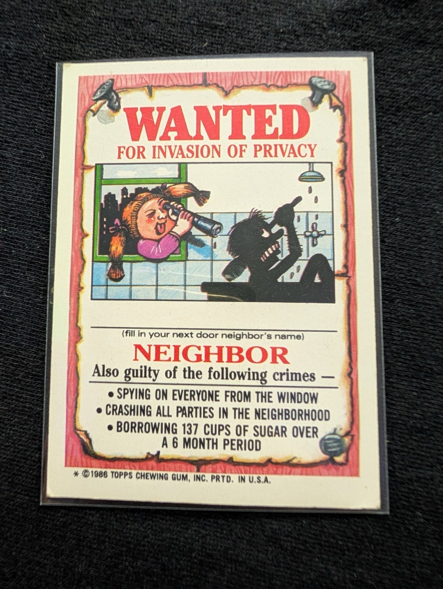 1986 GPK OS3 105a Juicy Jessica & 105b Green Dean Vintage Card Pair Topps