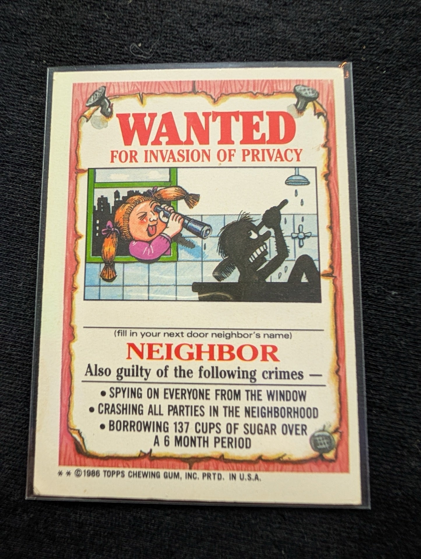 1986 GPK OS3 105a Juicy Jessica & 105b Green Dean Vintage Card Pair Topps