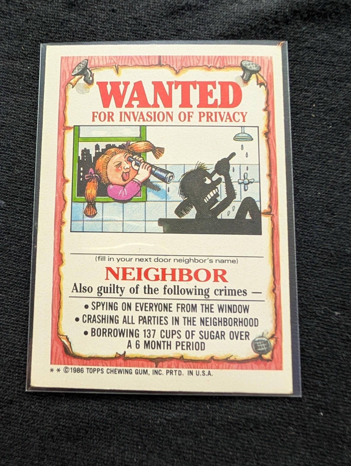 1986 GPK OS3 105a Juicy Jessica & 105b Green Dean Vintage Topps Card Pair