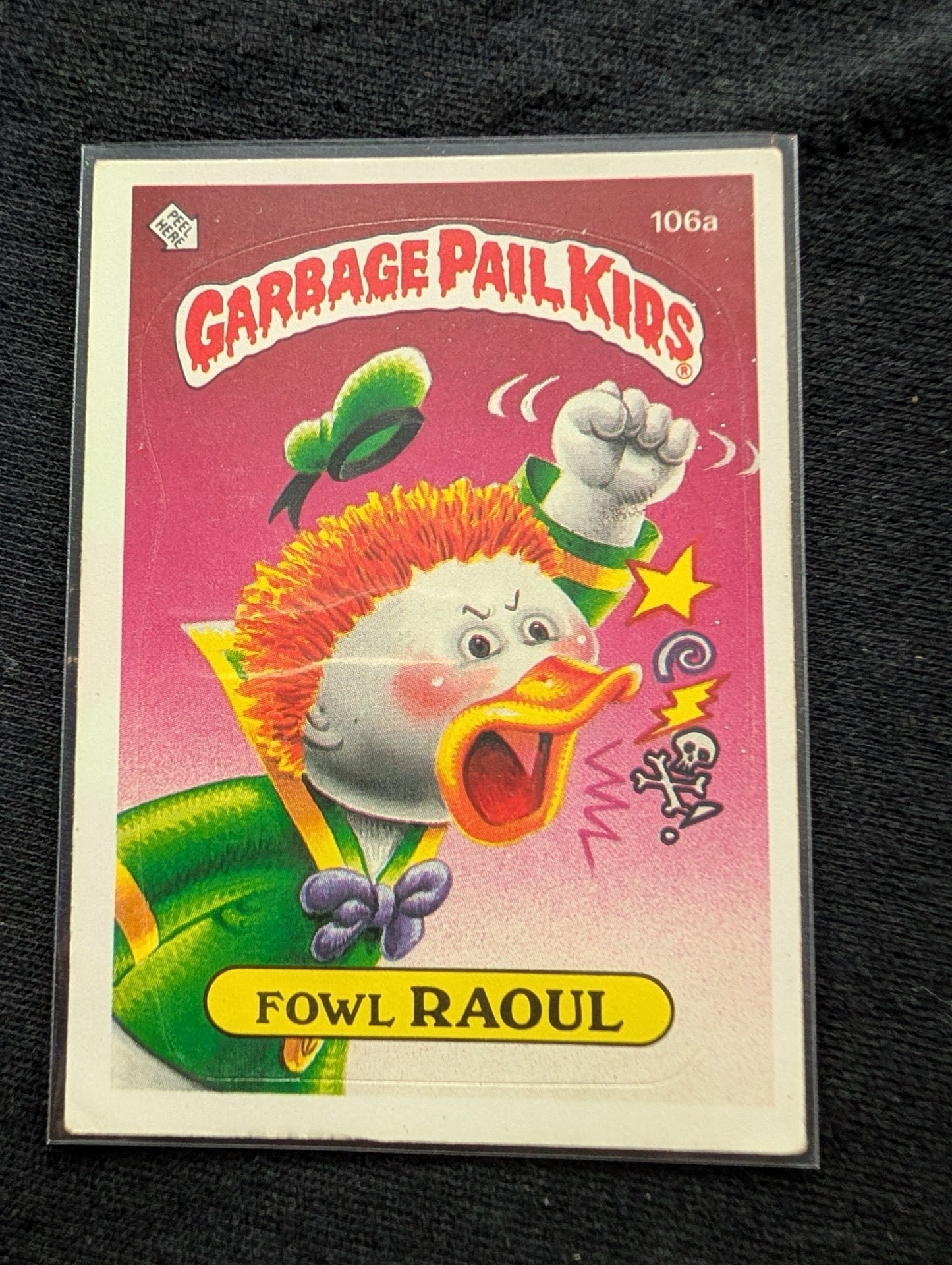1986 GPK OS3 106a Fowl Raoul & 106b Mack Quack Vintage Topps Card Pair