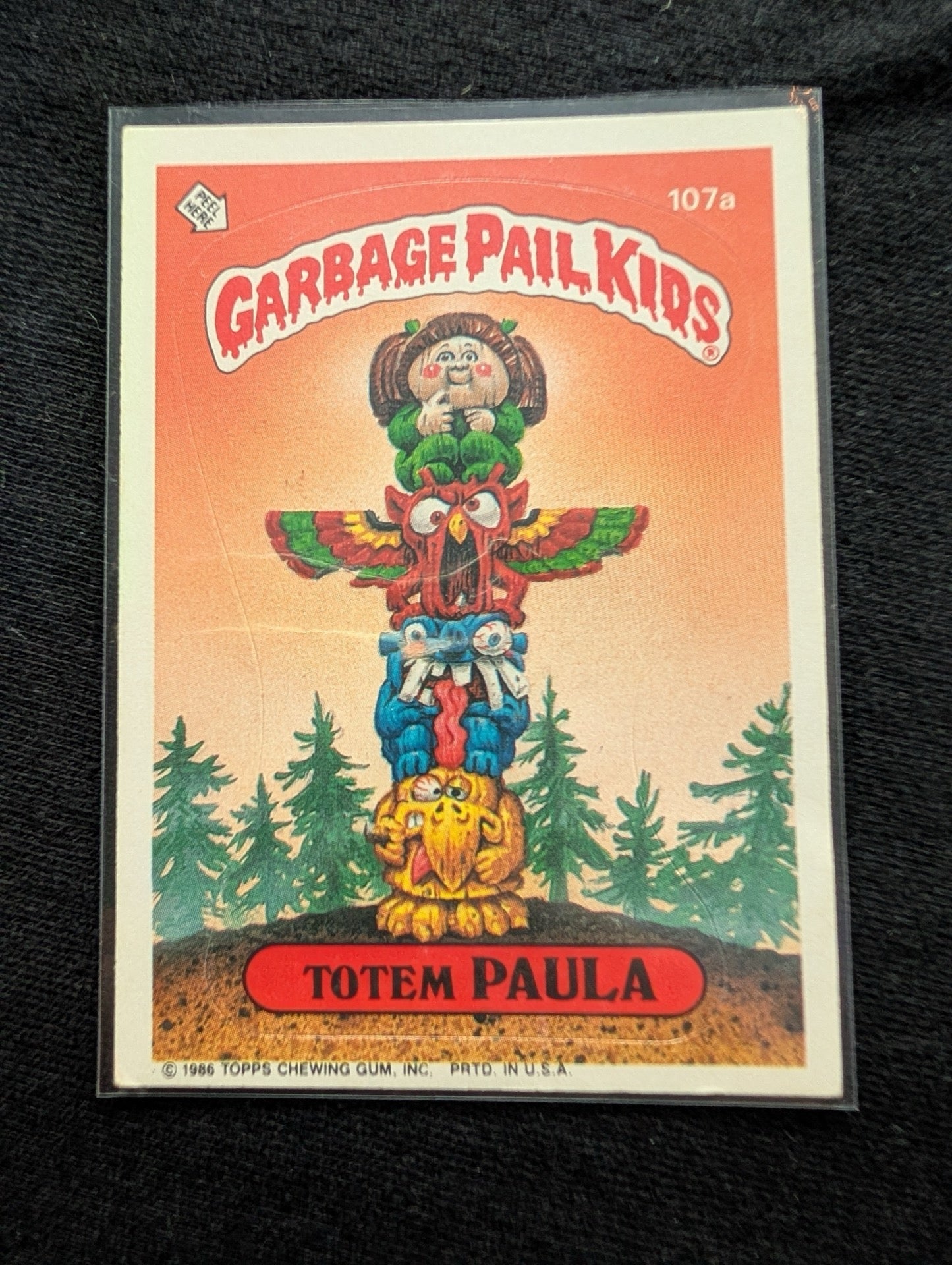 1986 GPK OS3 107a Totem Paula & 107b Tatum Pole Vintage Card Pair Topps