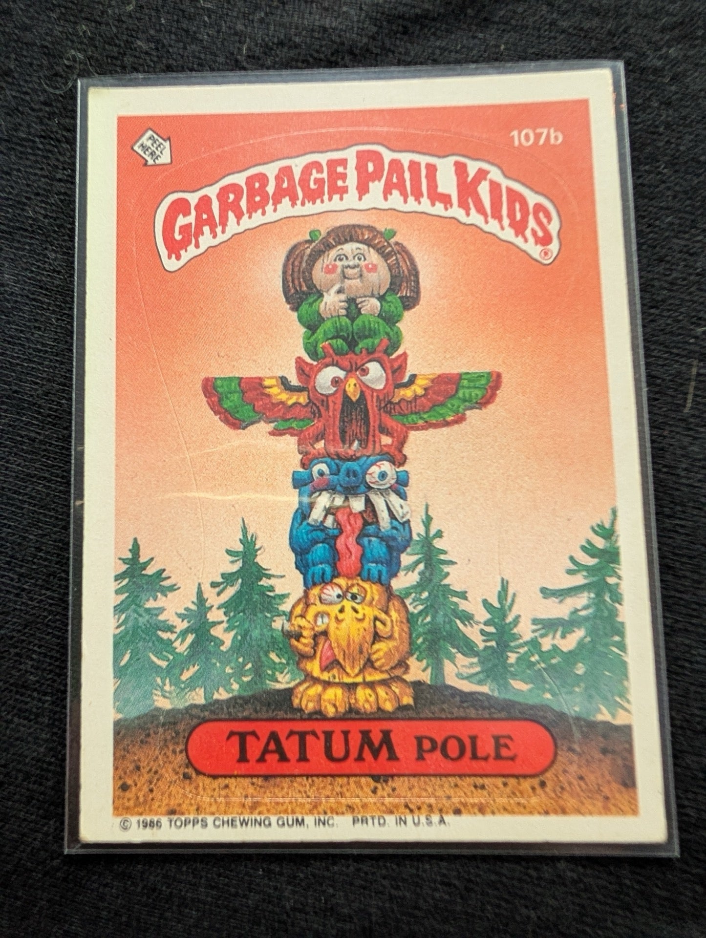 1986 GPK OS3 107a Totem Paula & 107b Tatum Pole Vintage Card Pair Topps