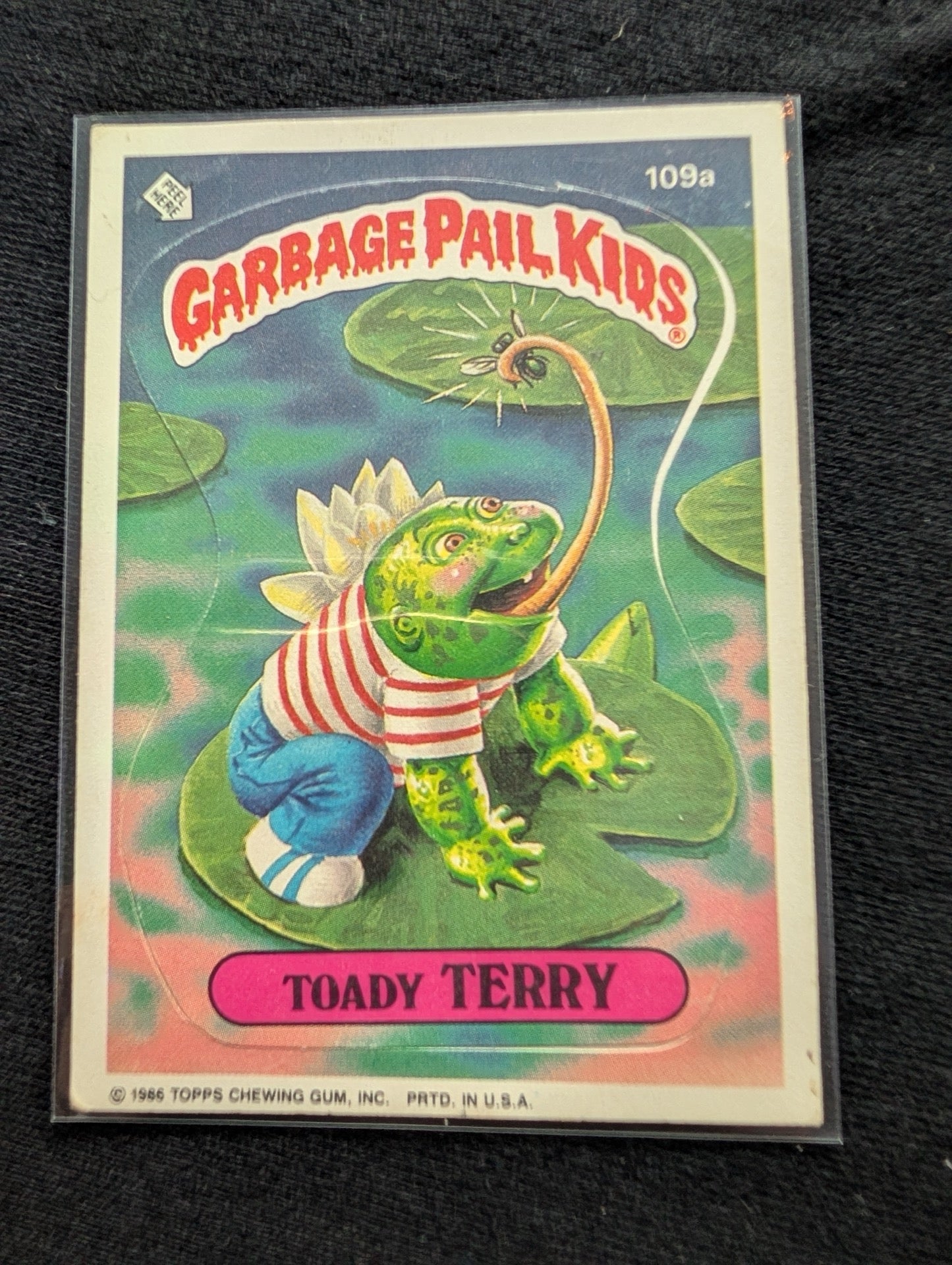 1986 GPK OS3 109a Toady Terry & 109b Croakin' Colin Vintage Card Pair Topps
