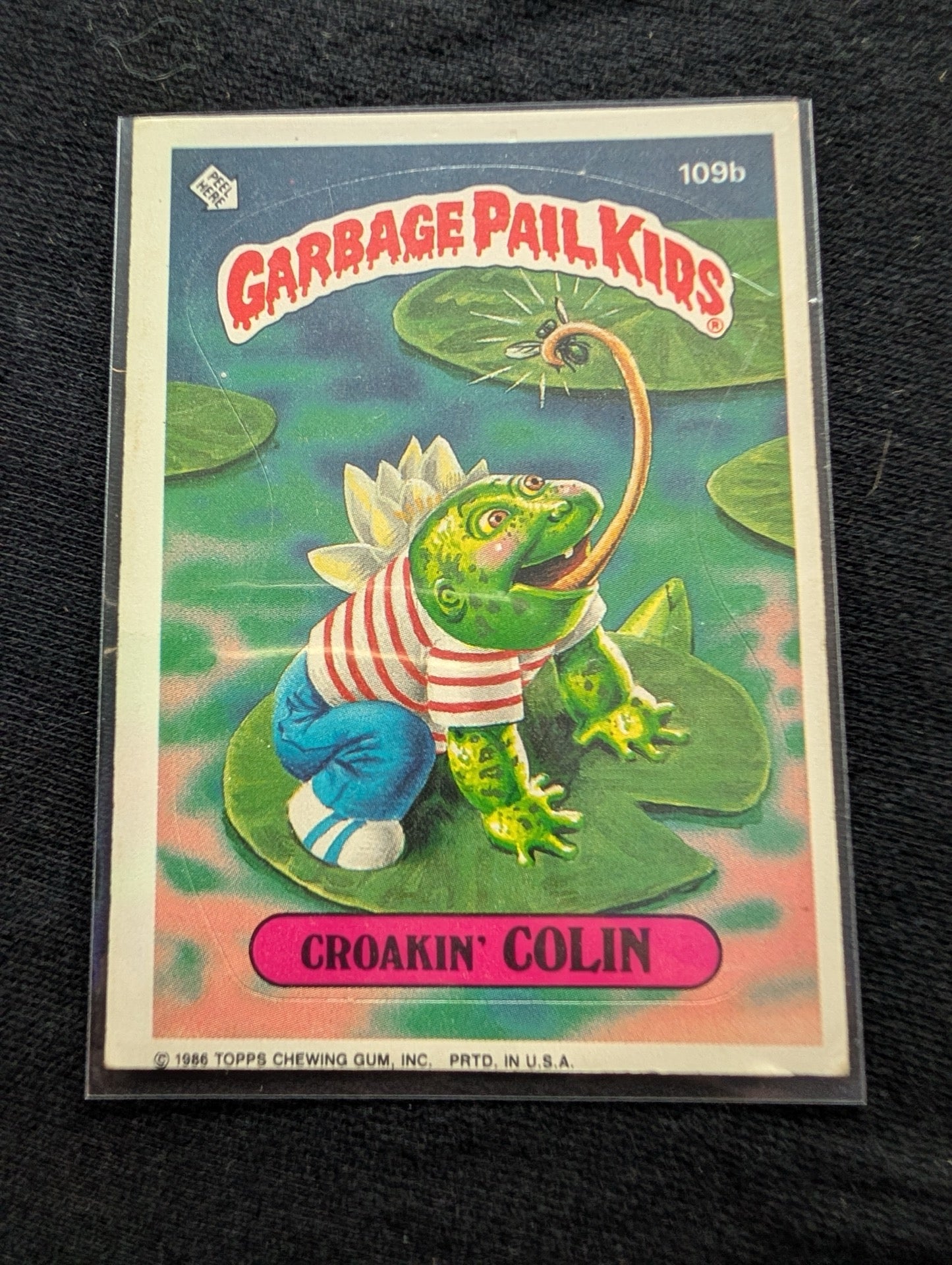 1986 GPK OS3 109a Toady Terry & 109b Croakin' Colin Vintage Card Pair Topps