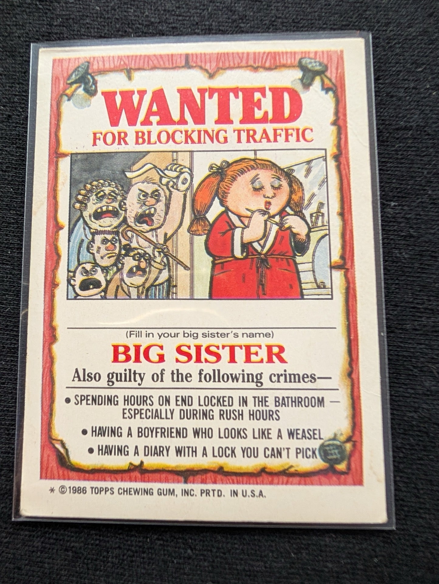 1986 GPK OS3 110a Snooty Sam & 110b U.S. Arnie Vintage Card Pair Topps