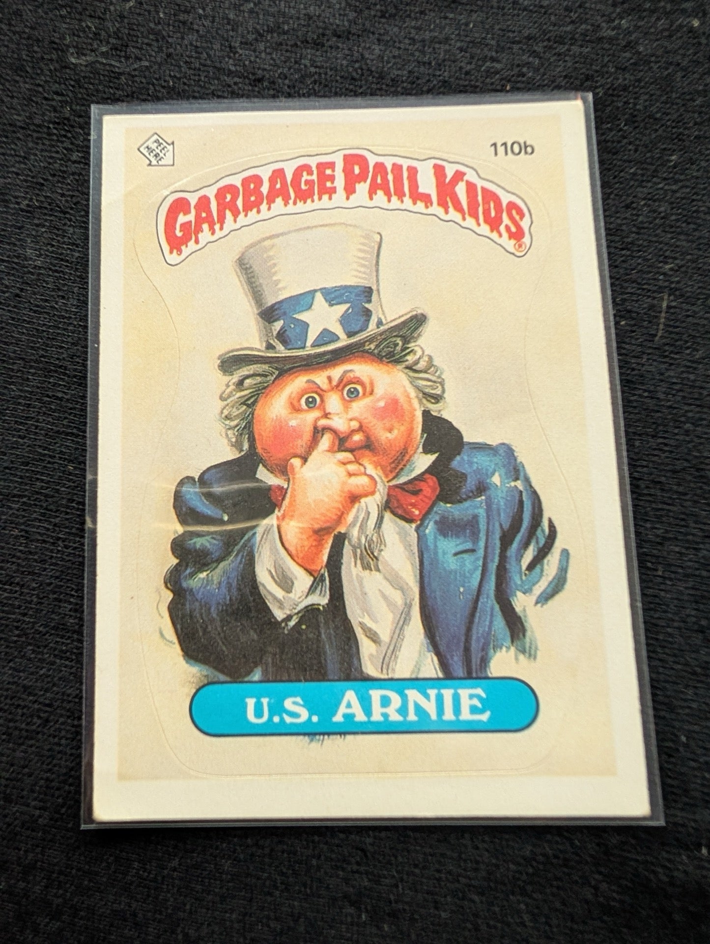 1986 GPK OS3 110a Snooty Sam & 110b U.S. Arnie Vintage Card Pair Topps