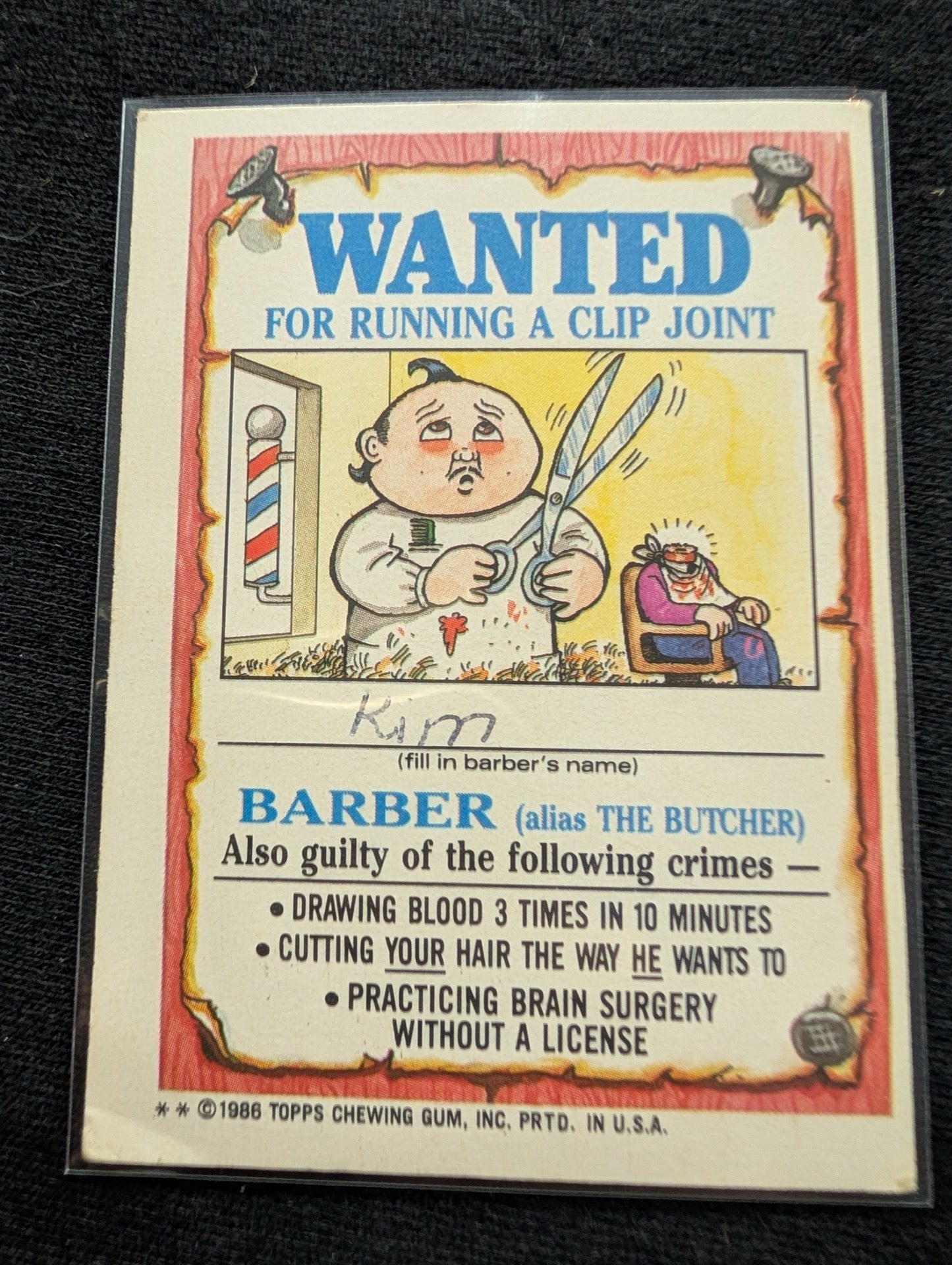 1986 GPK OS3 113a Alice Island & 113b Liberty Libby Vintage Card Pair Topps