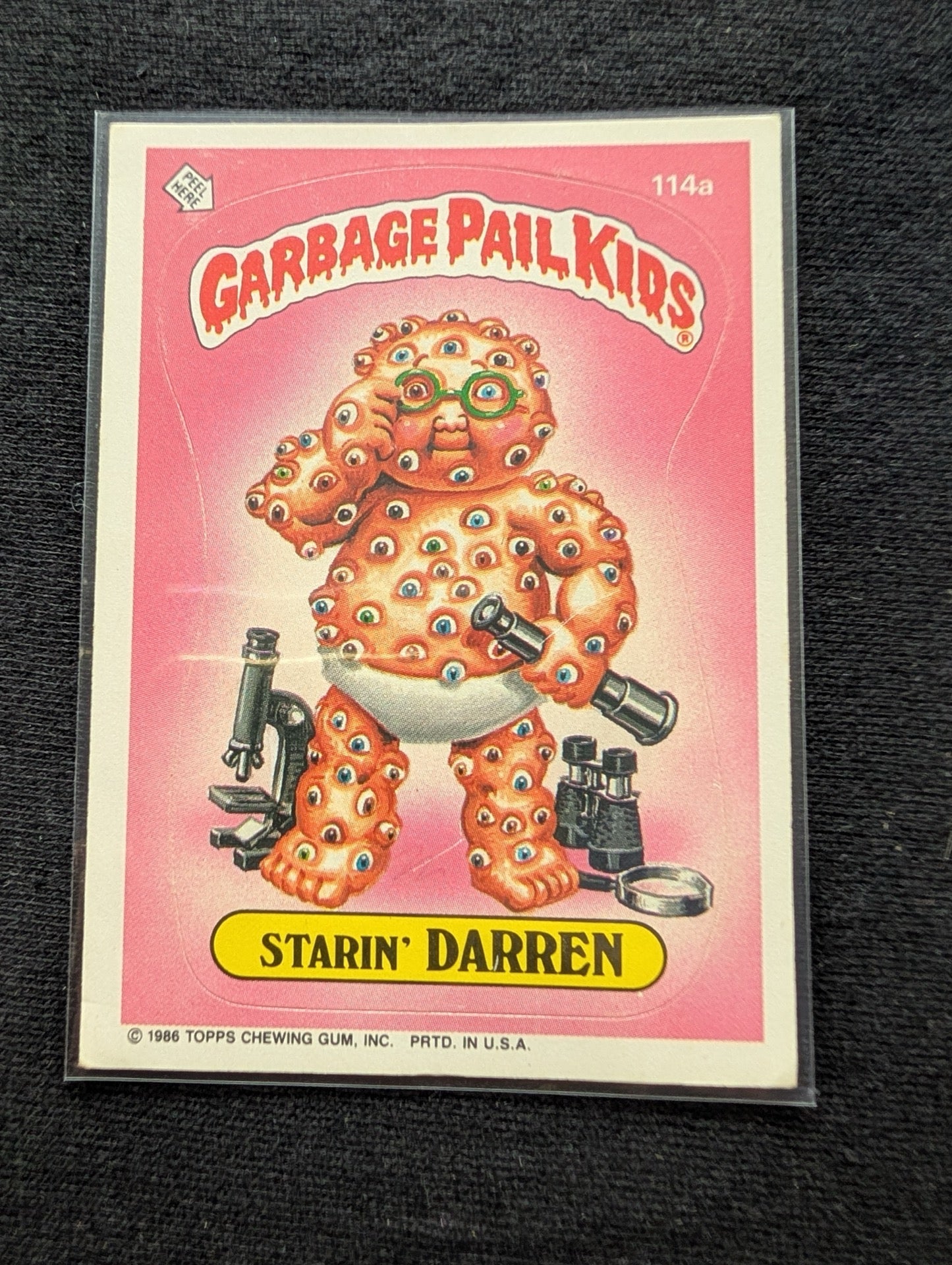 1986 GPK OS3 114a Starin' Darren & 114b Peepin' Tom Vintage Card Pair Topps