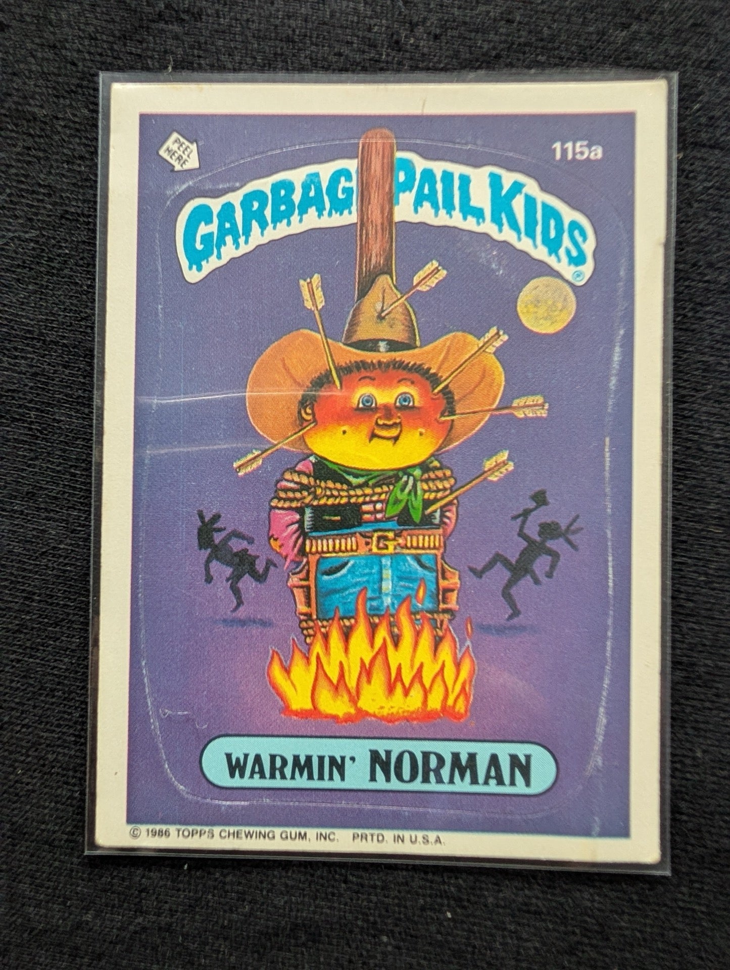 1986 GPK OS3 115a Warmin' Norman & 115b Well Done Sheldon Topps Card Pair