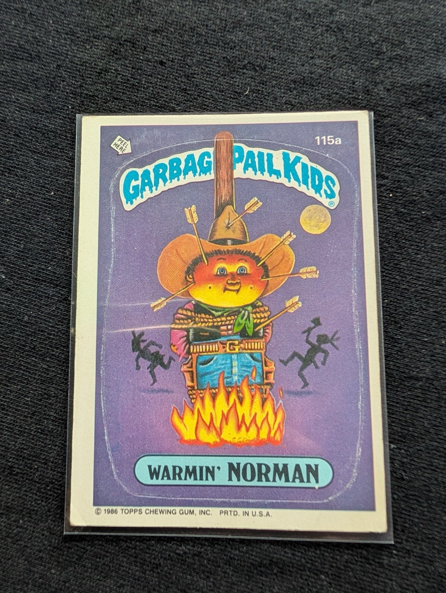 1986 GPK OS3 115a Warmin' Norman & 115b Well Done Sheldon Card Pair Topps