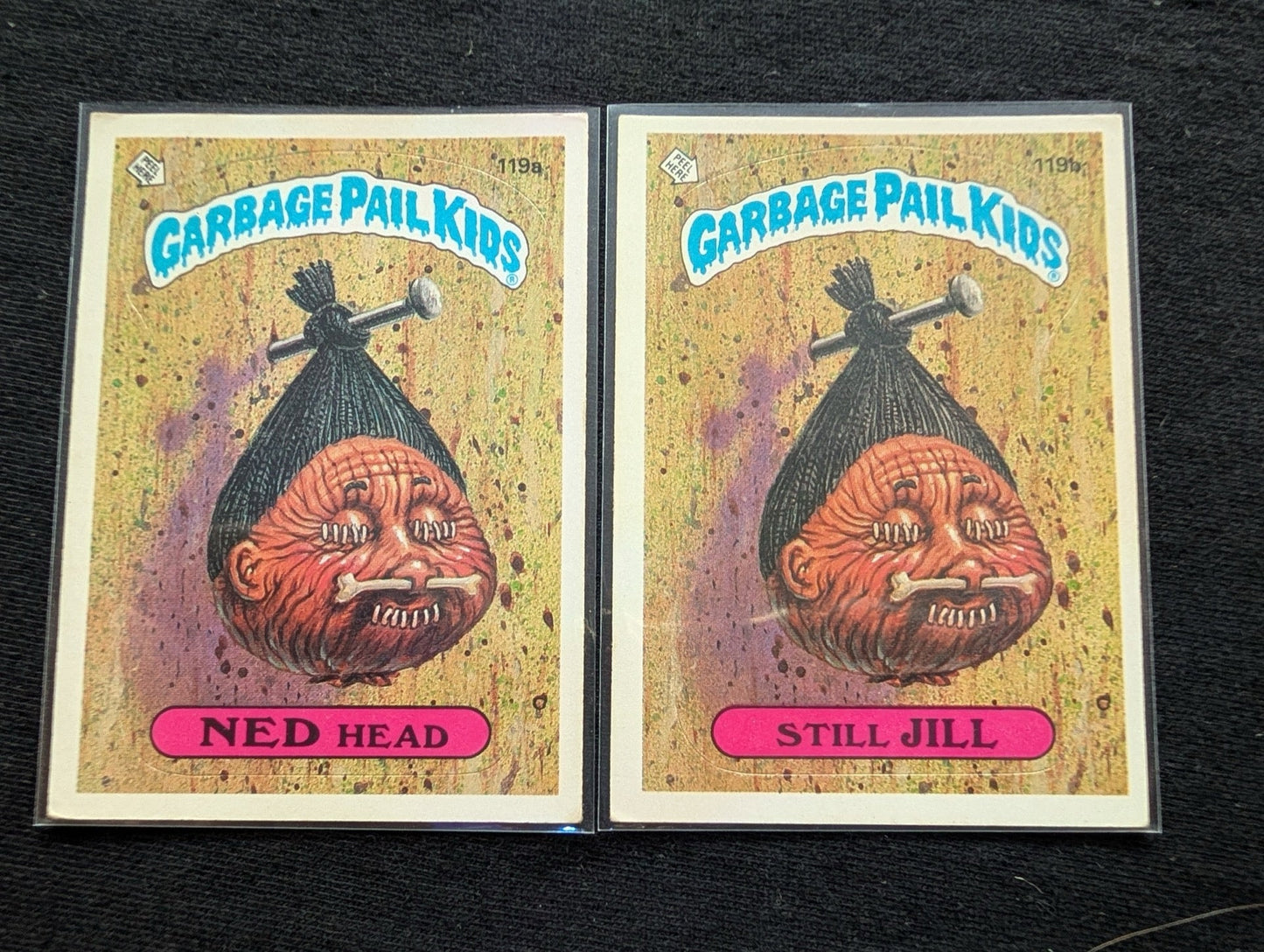 1986 GPK OS3 119a Ned Head & 119b Still Jill Vintage Card Pair Topps