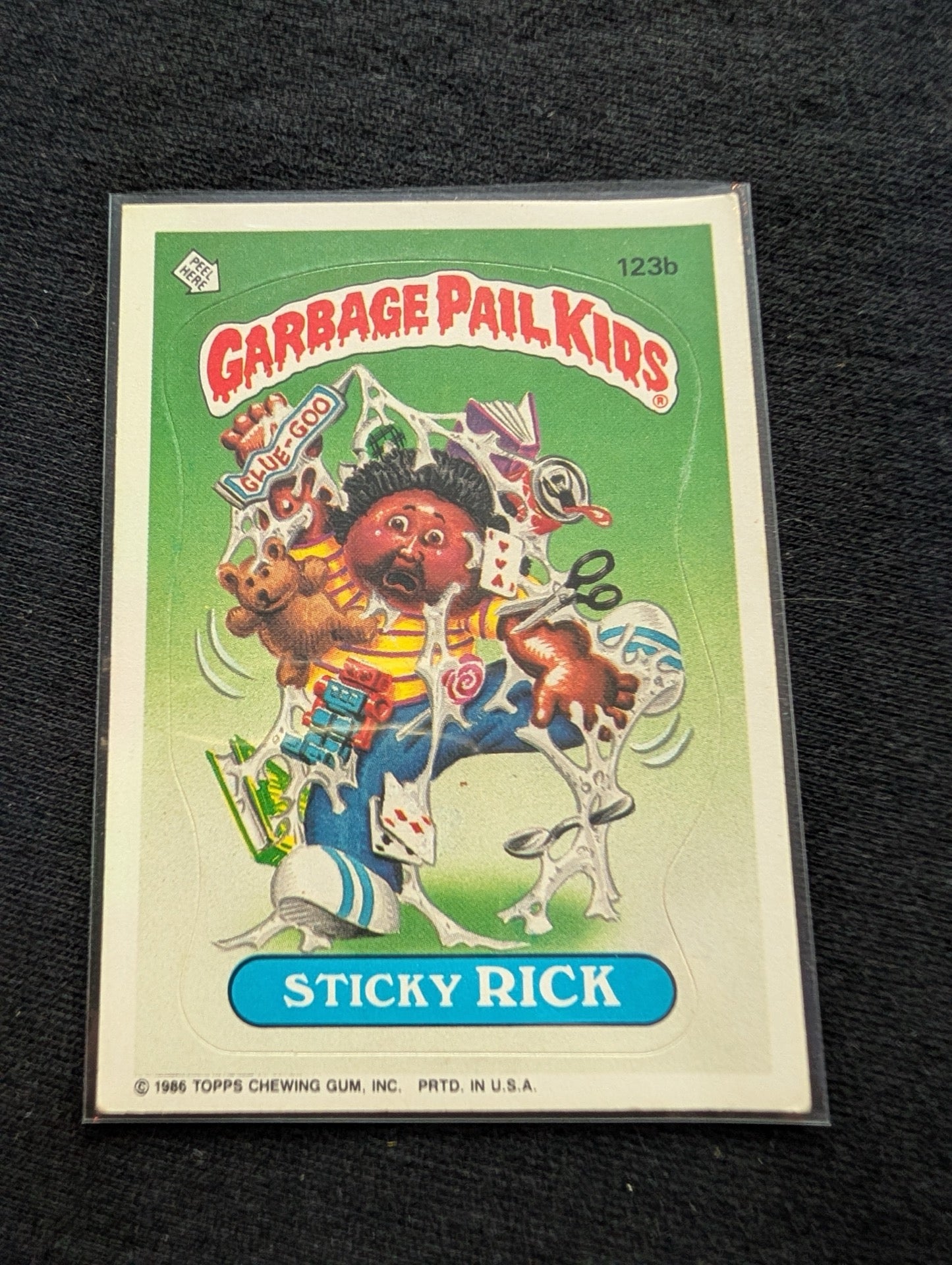1986 GPK OS3 123a Glooey Gabe & 123b Sticky Rick Vintage Card Pair Topps