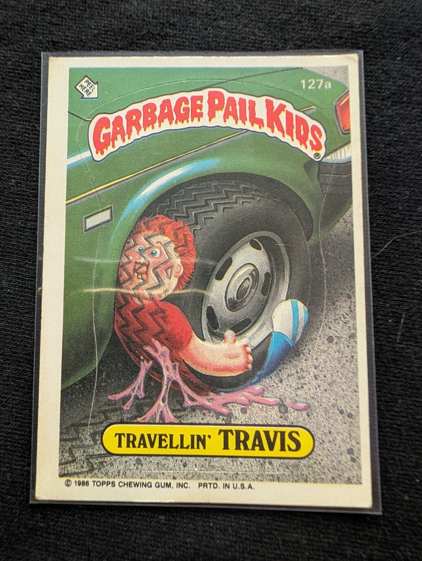 1986 GPK OS4 127a Travellin' Travis & 127b Flat Tyler Vintage Card Pair Topps