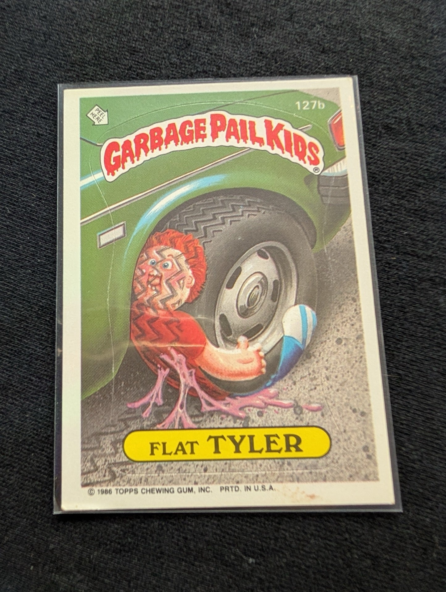 1986 GPK OS4 127a Travellin' Travis & 127b Flat Tyler Vintage Card Pair Topps